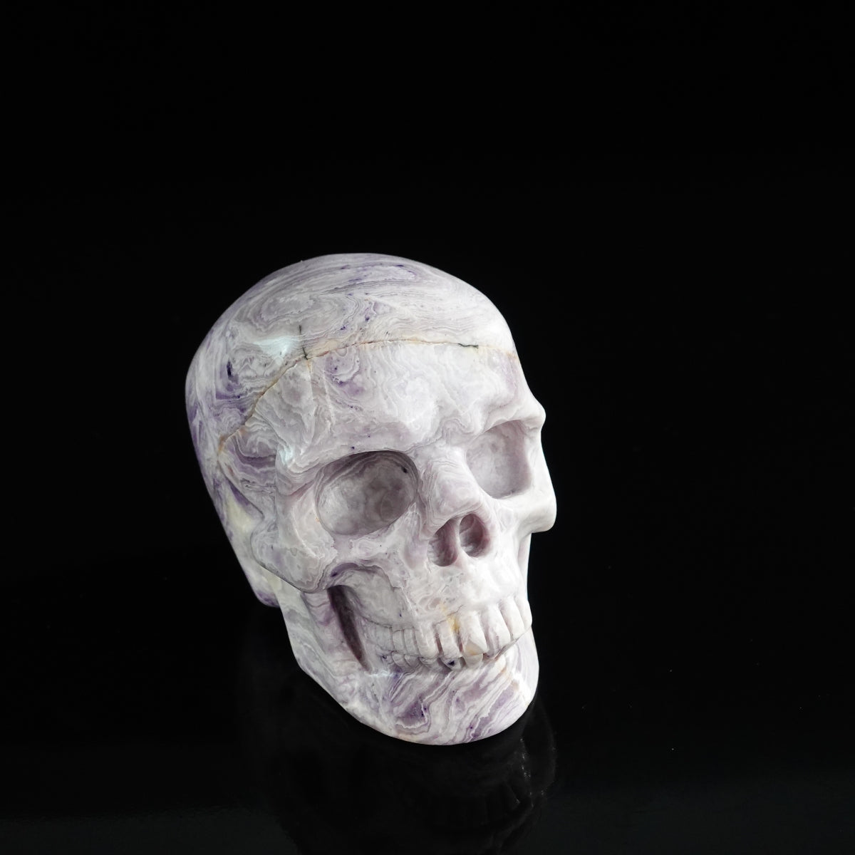 3.0" Purple Malachite Crystal Skull Carving - Unique Piece #PM07