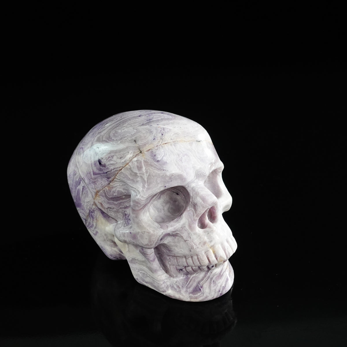 3.0" Purple Malachite Crystal Skull Carving - Unique Piece #PM07