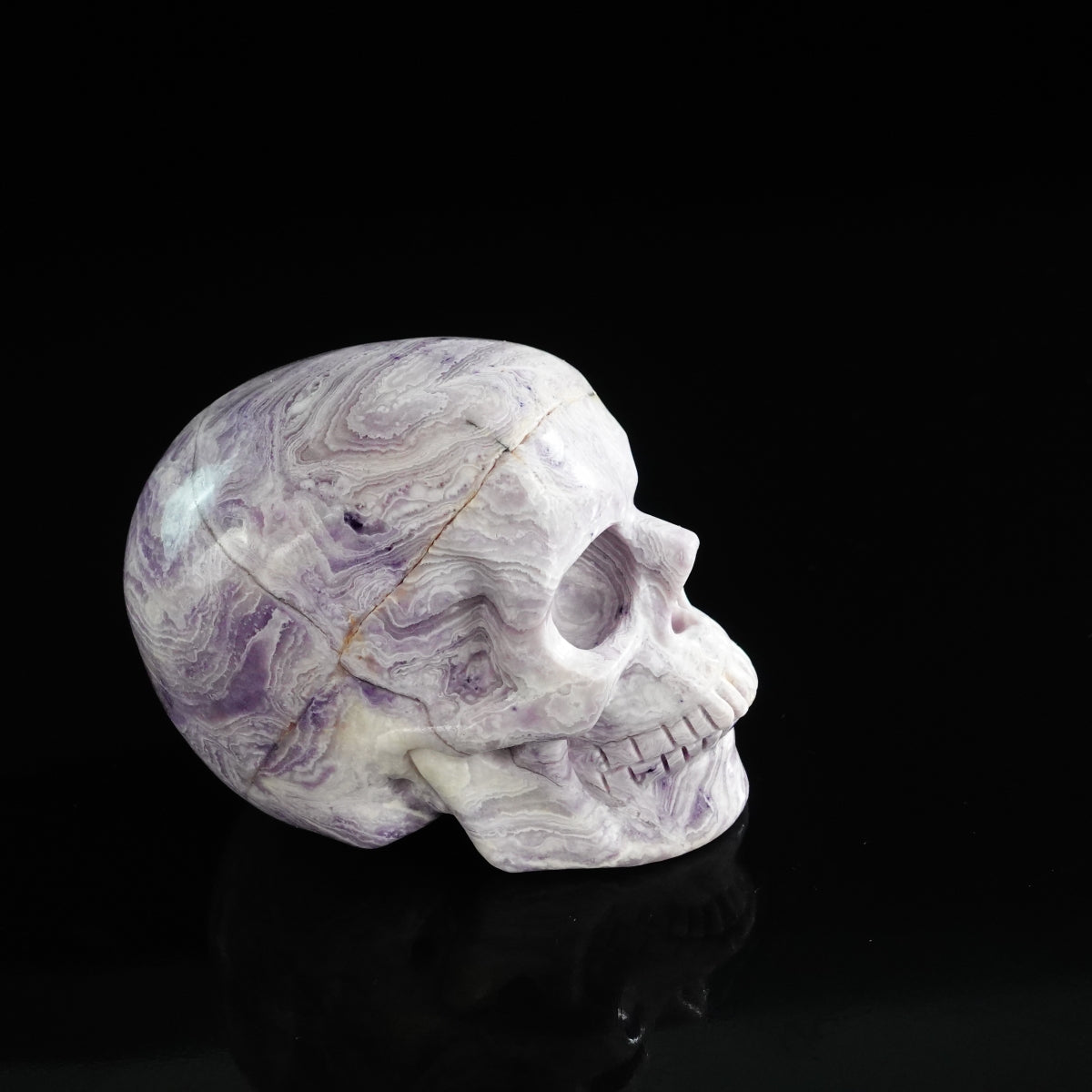 3.0" Purple Malachite Crystal Skull Carving - Unique Piece #PM07