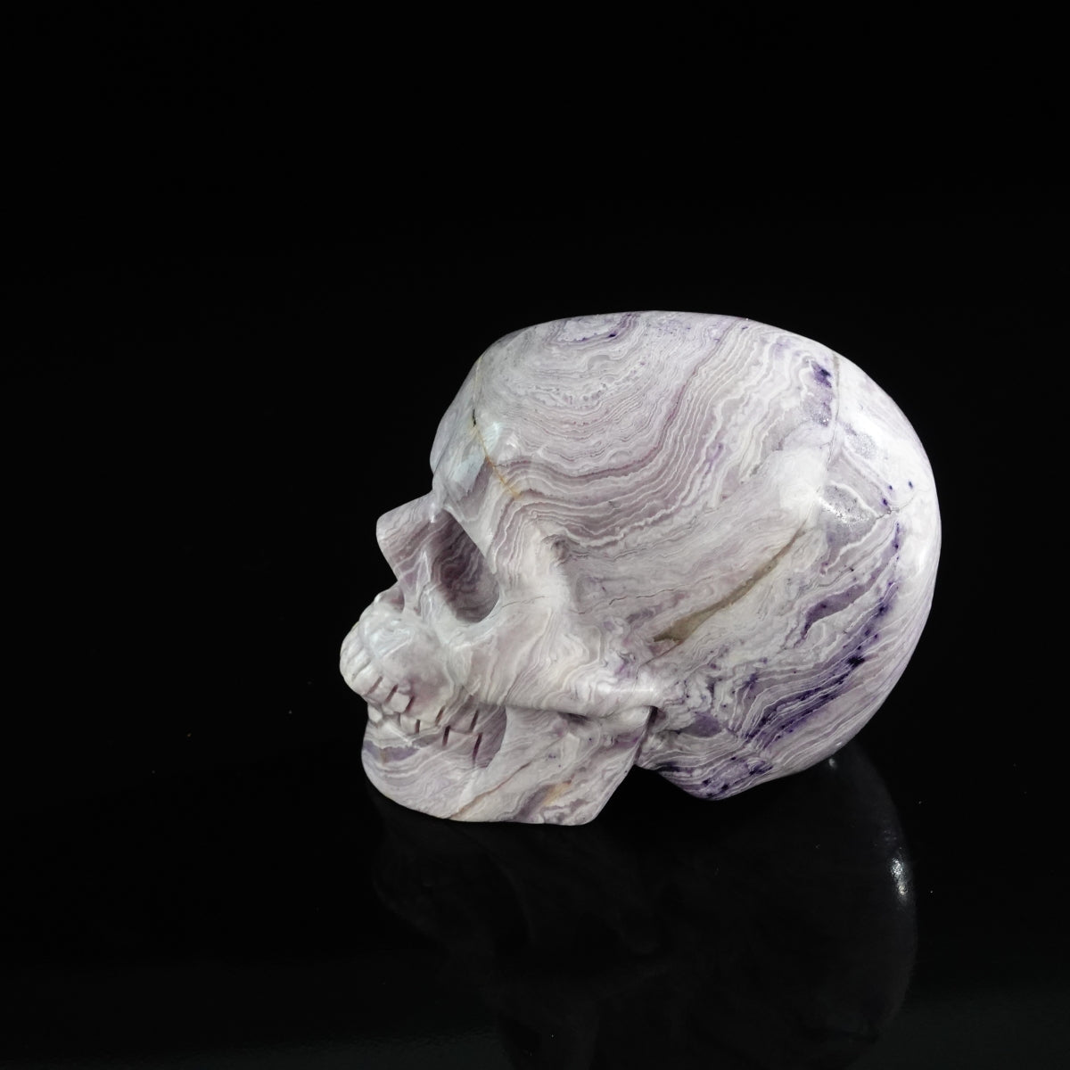 3.0" Purple Malachite Crystal Skull Carving - Unique Piece #PM07