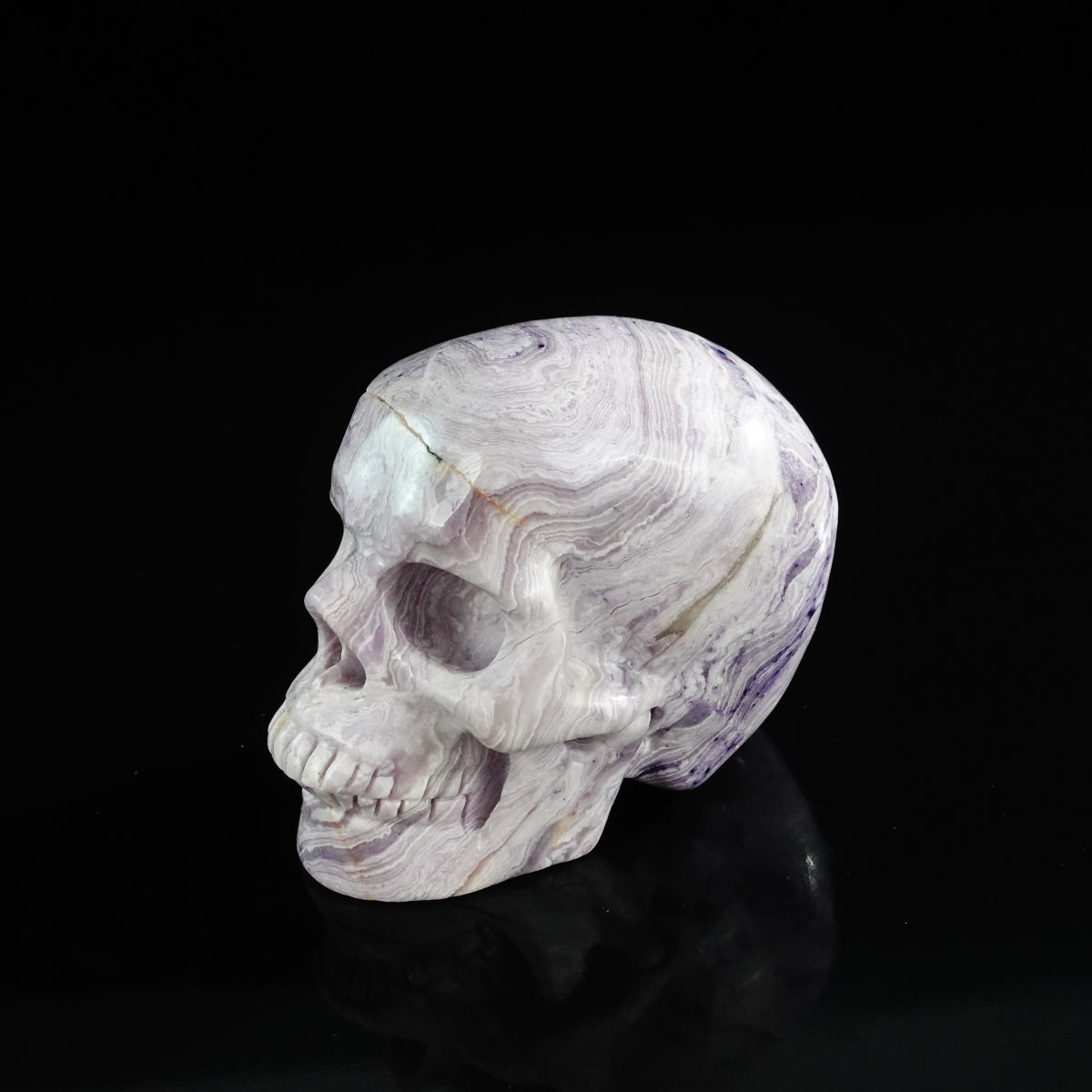3.0" Purple Malachite Crystal Skull Carving - Unique Piece #PM07