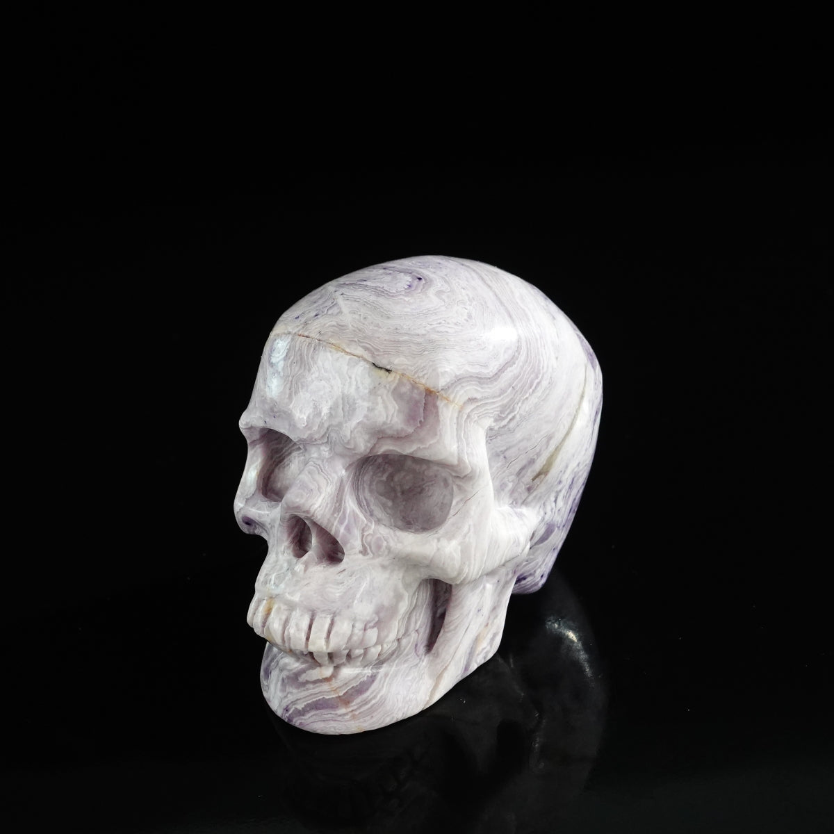 3.0" Purple Malachite Crystal Skull Carving - Unique Piece #PM07