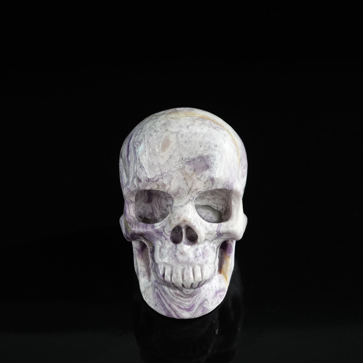 3.0" Purple Malachite Crystal Skull Carving - Unique Piece #PM08
