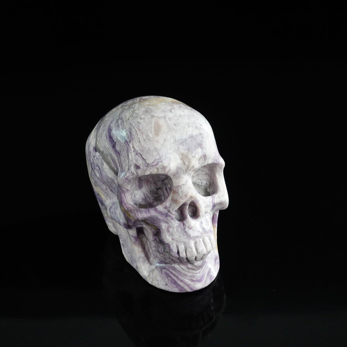 3.0" Purple Malachite Crystal Skull Carving - Unique Piece #PM08