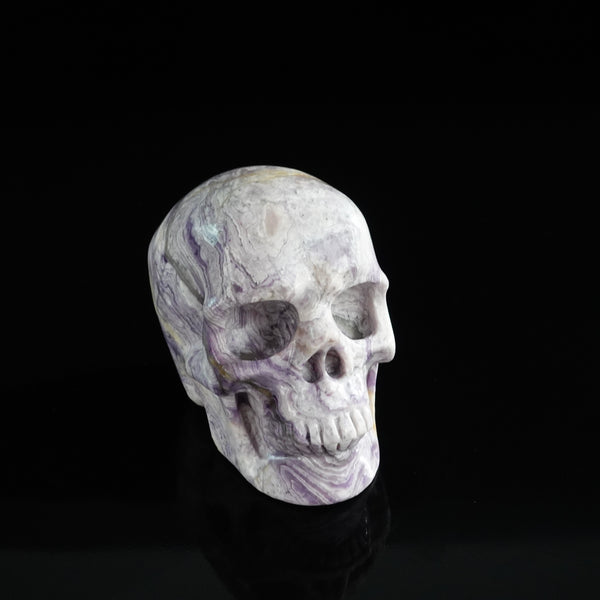3.0" Purple Malachite Crystal Skull Carving - Unique Piece #PM08 - alternate view