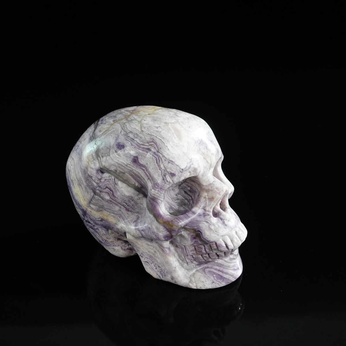 3.0" Purple Malachite Crystal Skull Carving - Unique Piece #PM08