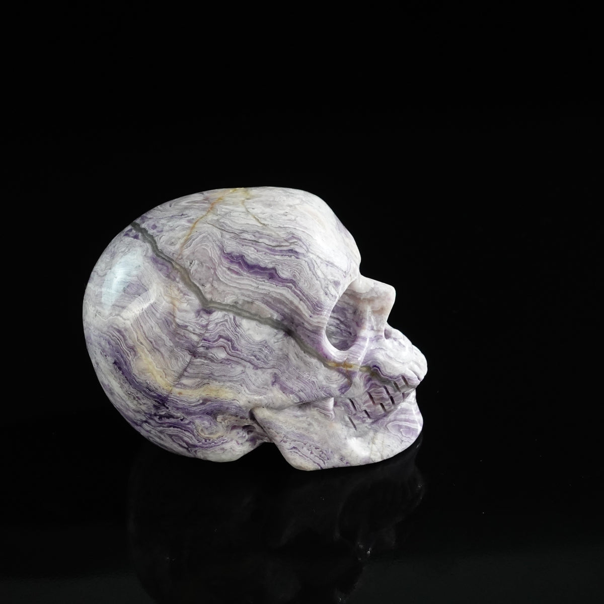 3.0" Purple Malachite Crystal Skull Carving - Unique Piece #PM08