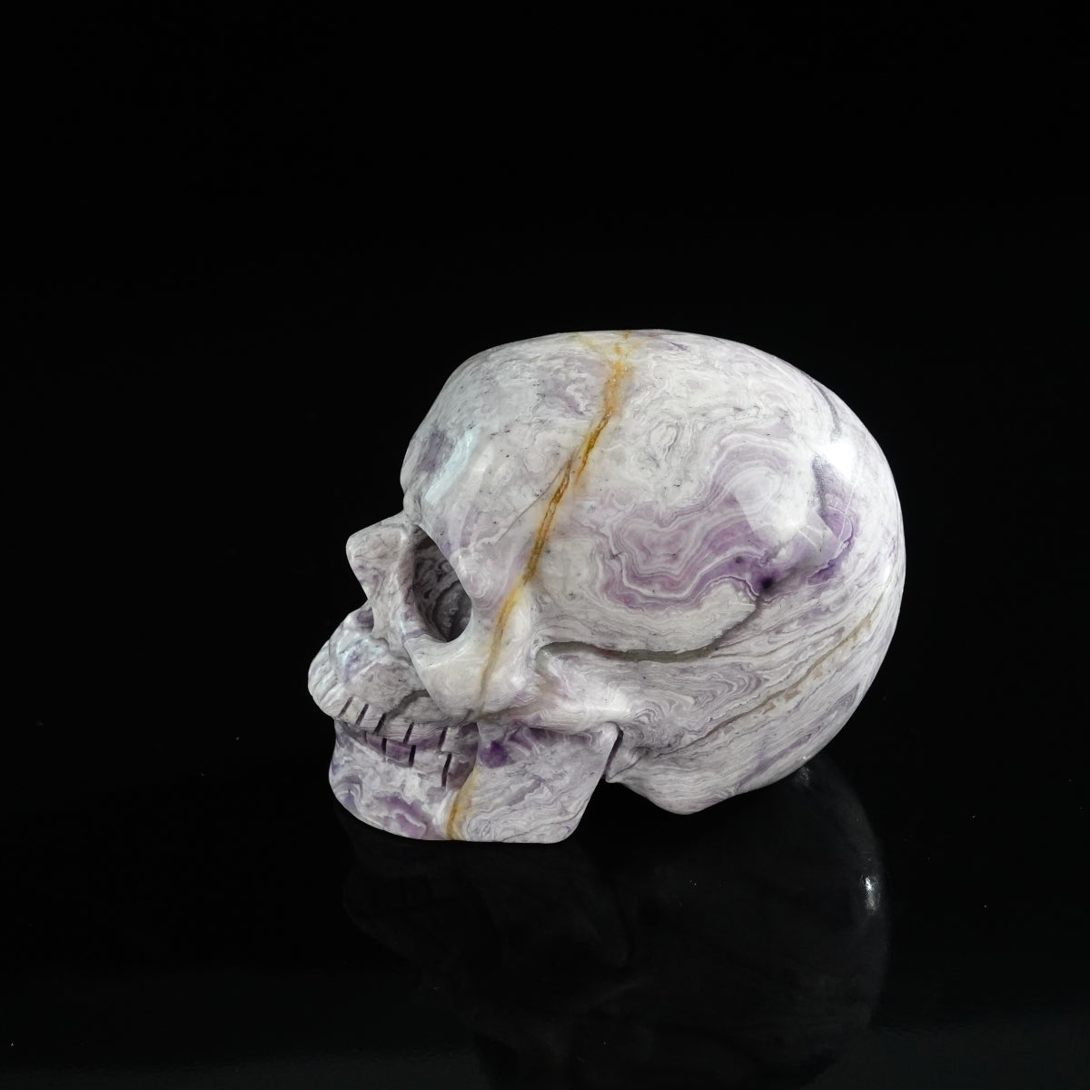 3.0" Purple Malachite Crystal Skull Carving - Unique Piece #PM08