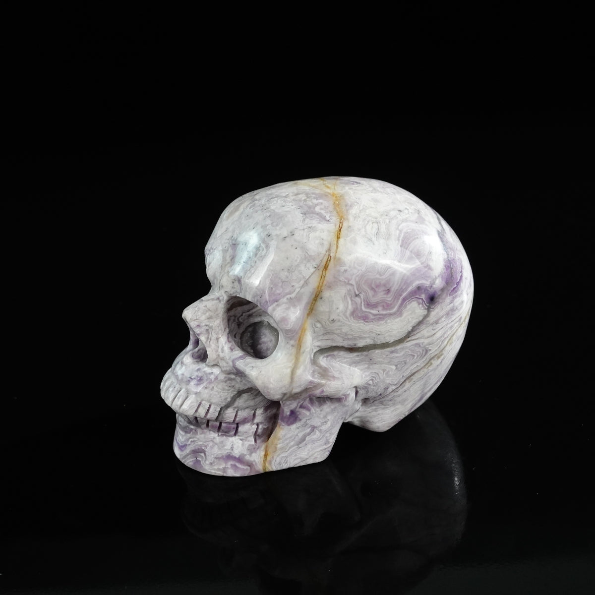 3.0" Purple Malachite Crystal Skull Carving - Unique Piece #PM08