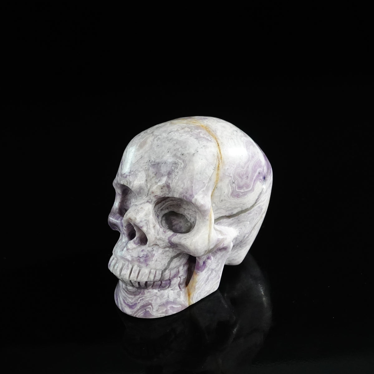 3.0" Purple Malachite Crystal Skull Carving - Unique Piece #PM08