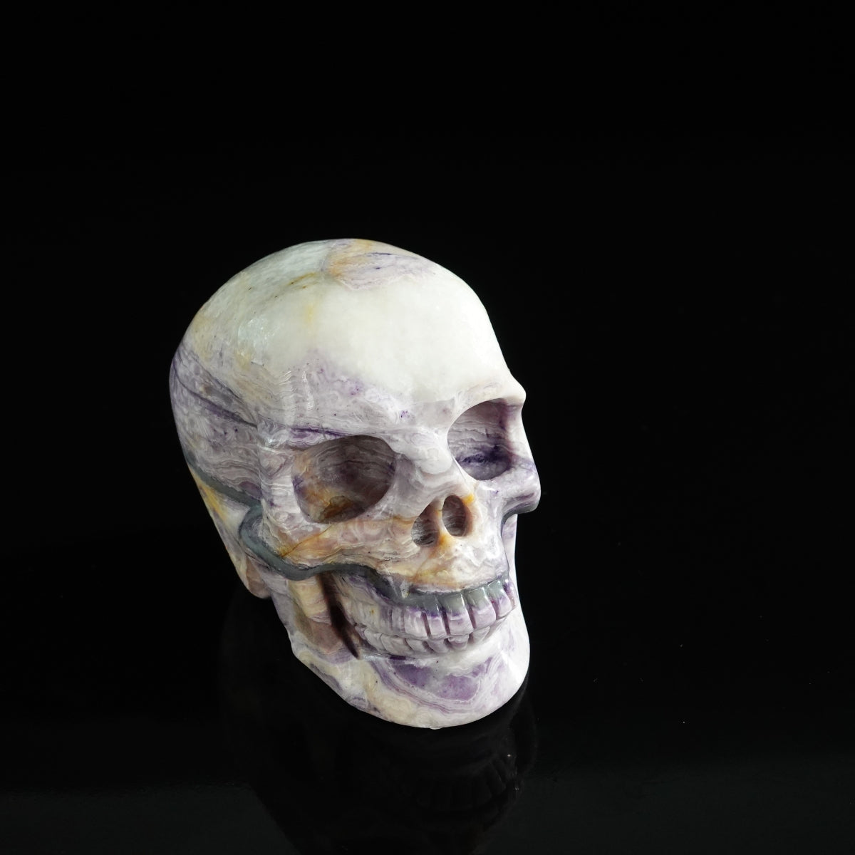 3.0" Purple Malachite Crystal Skull Carving - Unique Piece #PM09