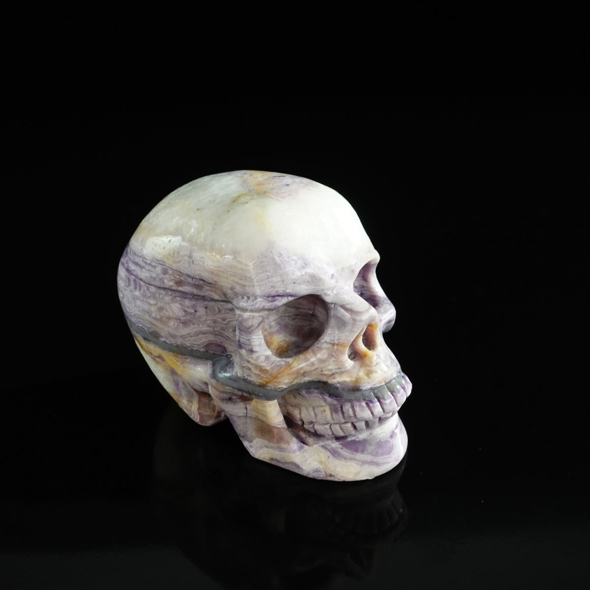 3.0" Purple Malachite Crystal Skull Carving - Unique Piece #PM09