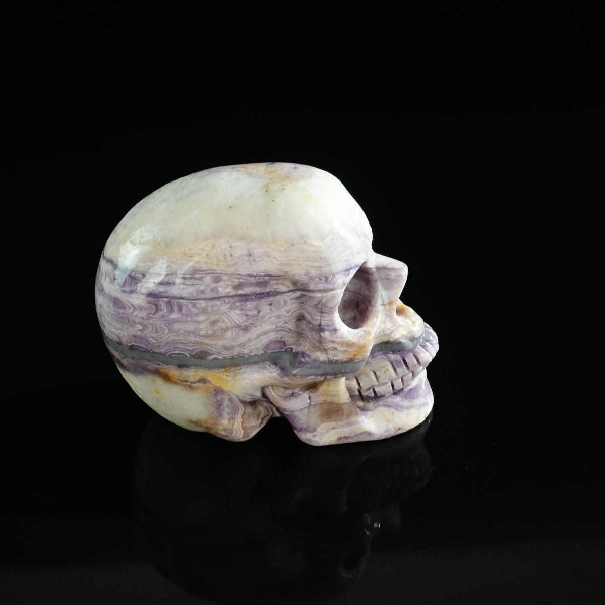 3.0" Purple Malachite Crystal Skull Carving - Unique Piece #PM09