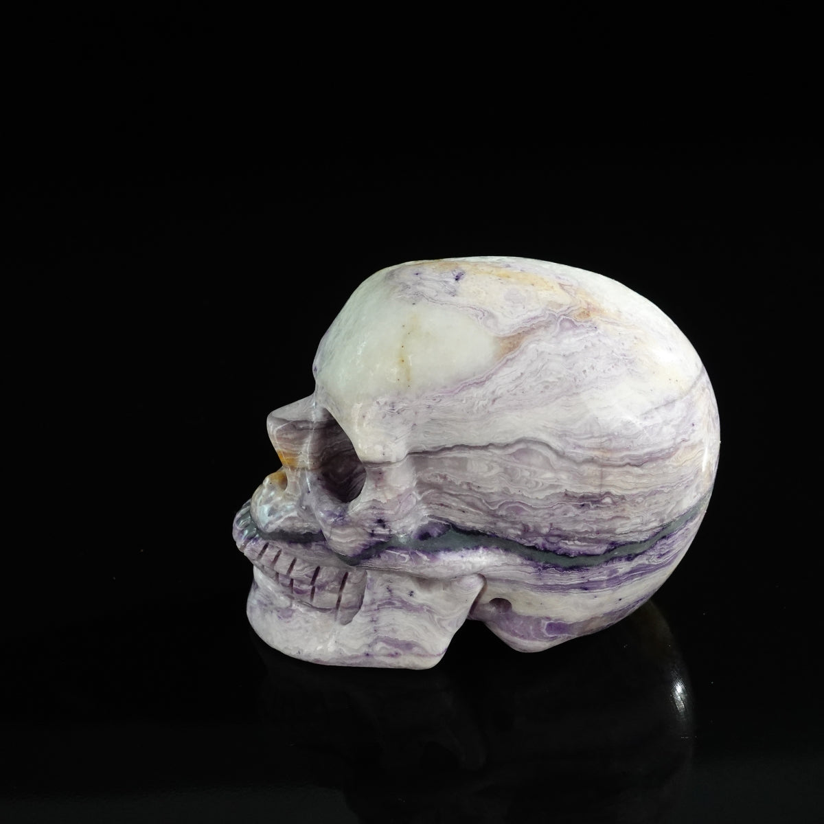 3.0" Purple Malachite Crystal Skull Carving - Unique Piece #PM09