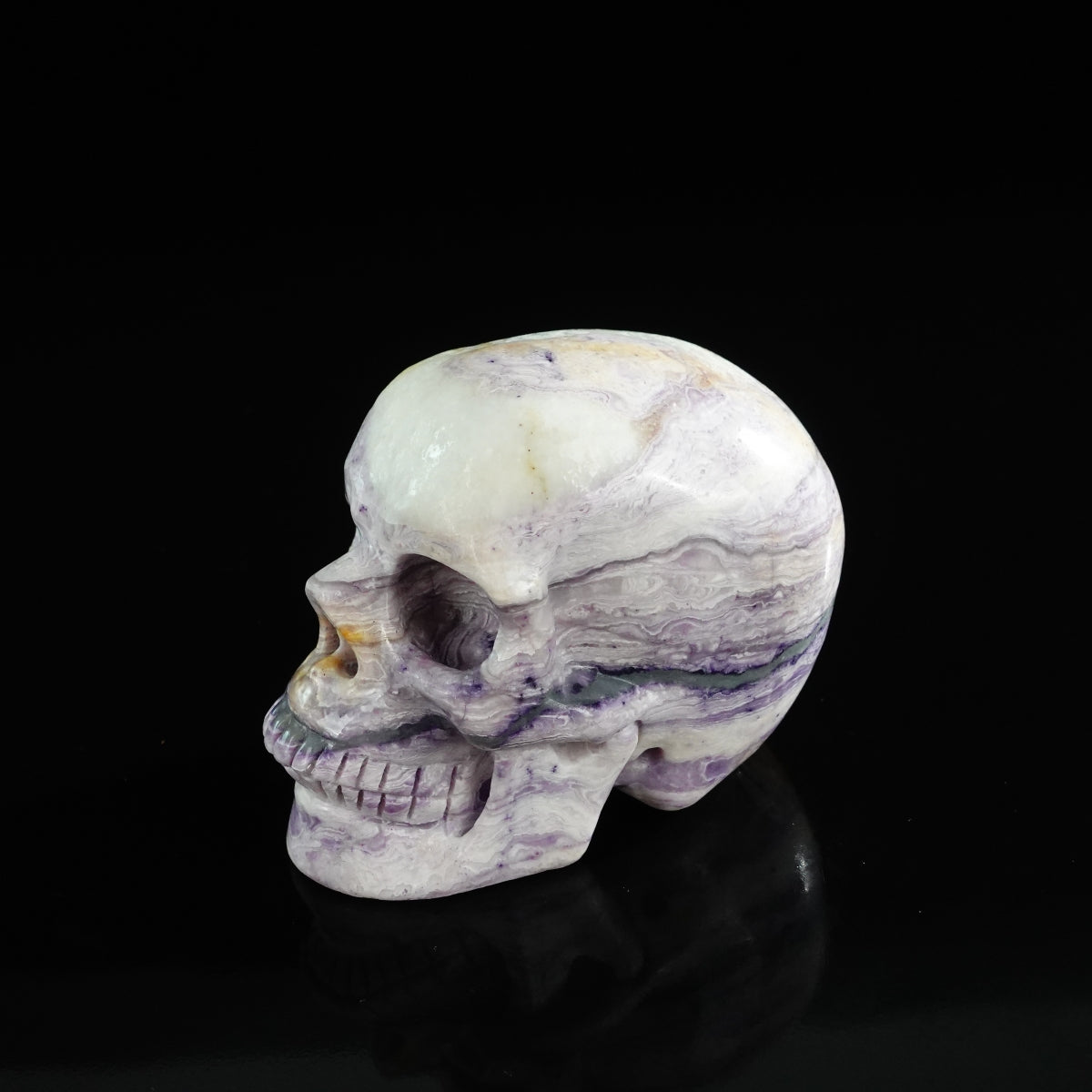 3.0" Purple Malachite Crystal Skull Carving - Unique Piece #PM09