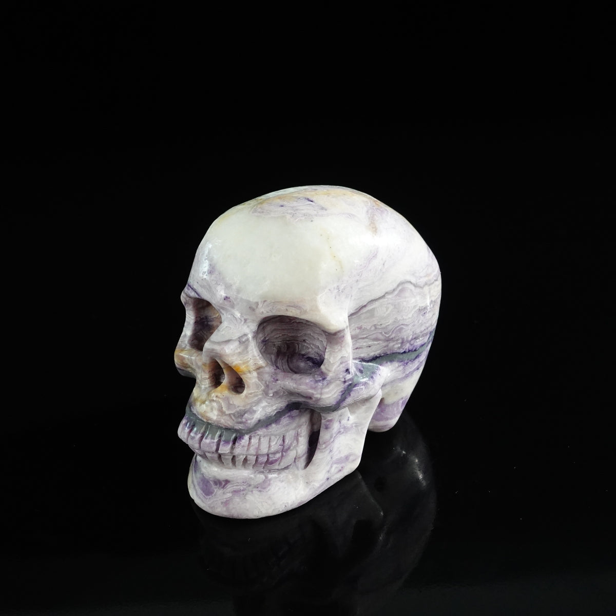 3.0" Purple Malachite Crystal Skull Carving - Unique Piece #PM09