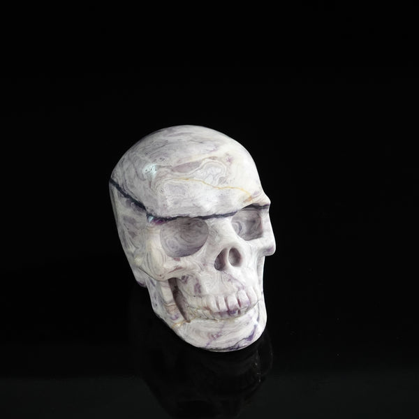 3.0" Purple Malachite Crystal Skull Carving - Unique Piece #PM10 - alternate view
