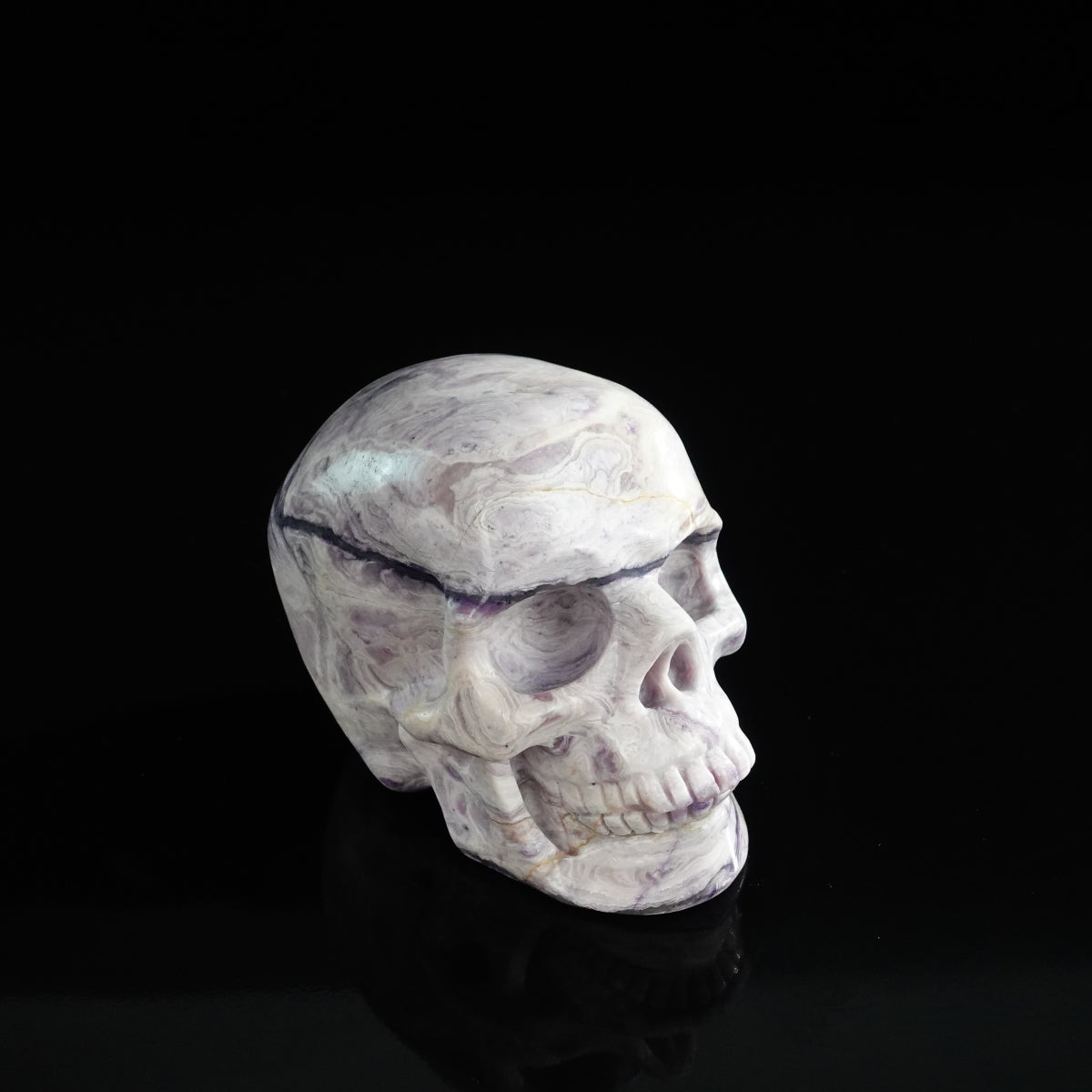 3.0" Purple Malachite Crystal Skull Carving - Unique Piece #PM10