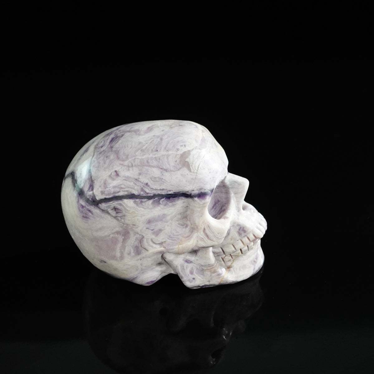 3.0" Purple Malachite Crystal Skull Carving - Unique Piece #PM10