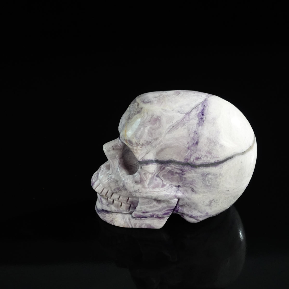 3.0" Purple Malachite Crystal Skull Carving - Unique Piece #PM10