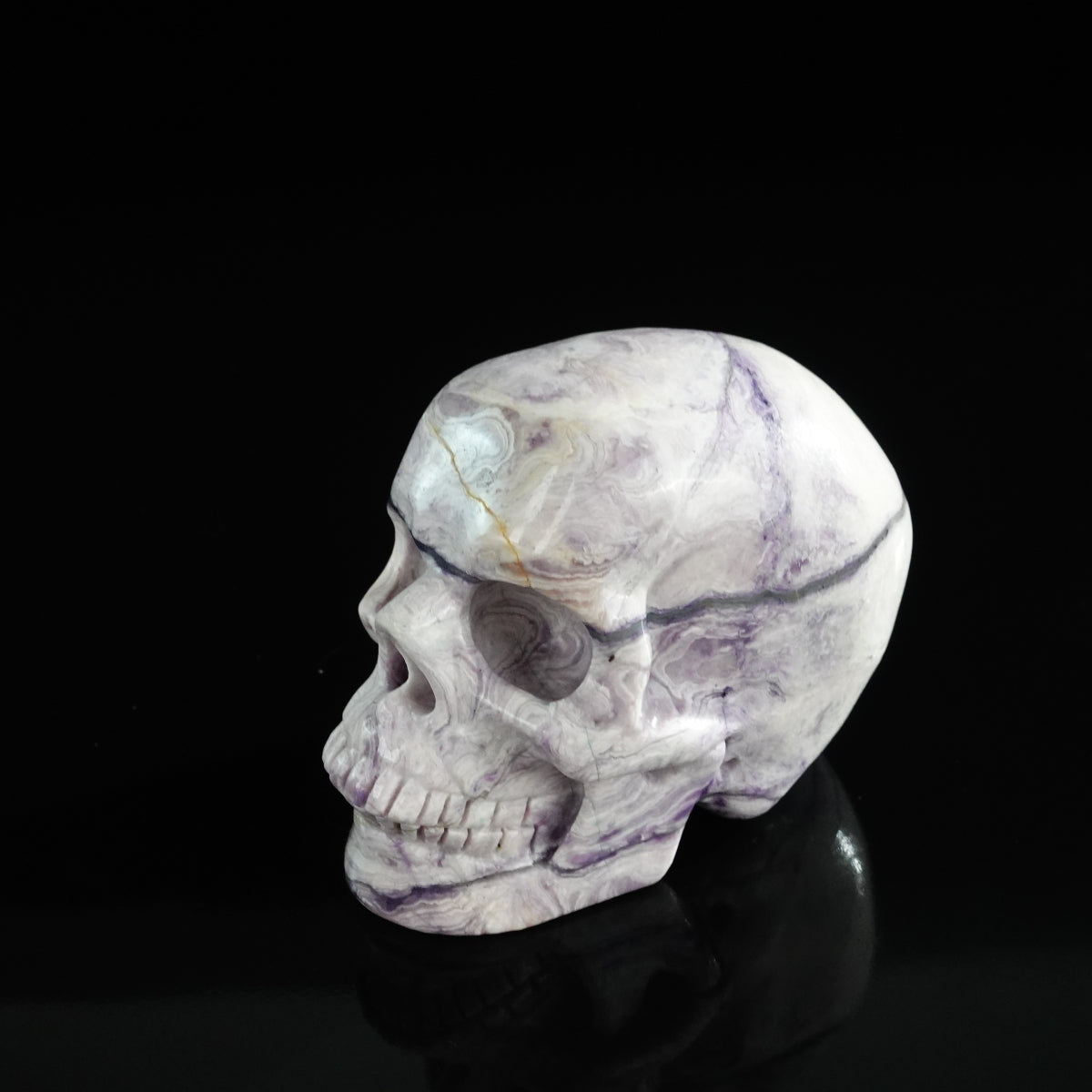3.0" Purple Malachite Crystal Skull Carving - Unique Piece #PM10