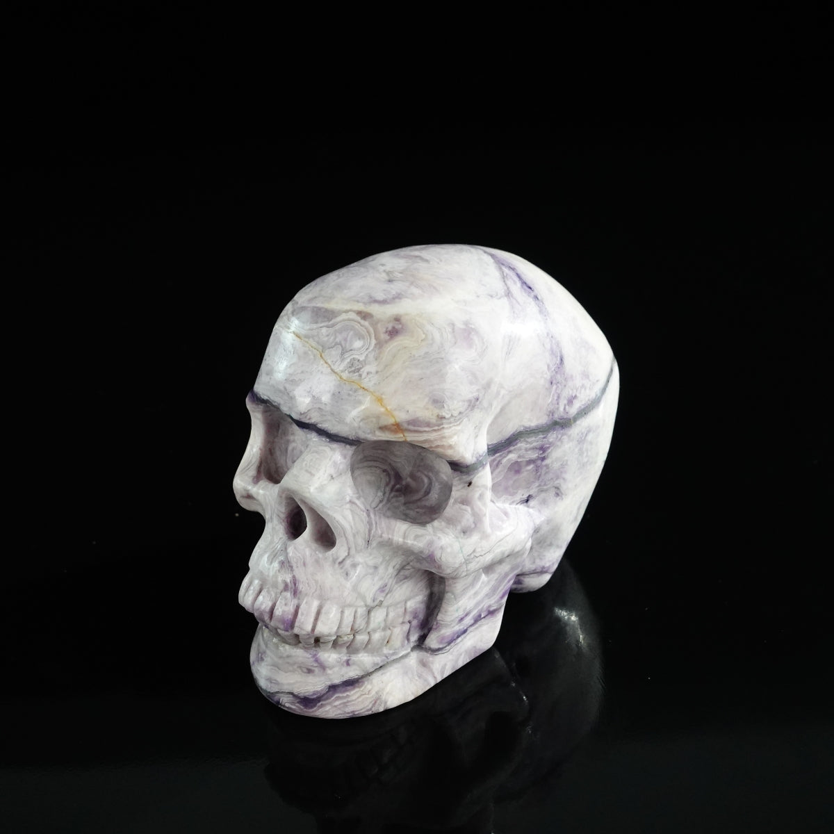 3.0" Purple Malachite Crystal Skull Carving - Unique Piece #PM10