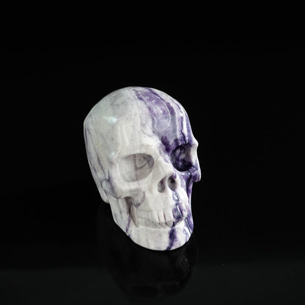 3.0" Purple Malachite Crystal Skull Carving - Unique Piece #PM11 - alternate view