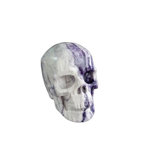 3.0" Purple Malachite Crystal Skull Carving - Unique Piece #PM11 - alternate view