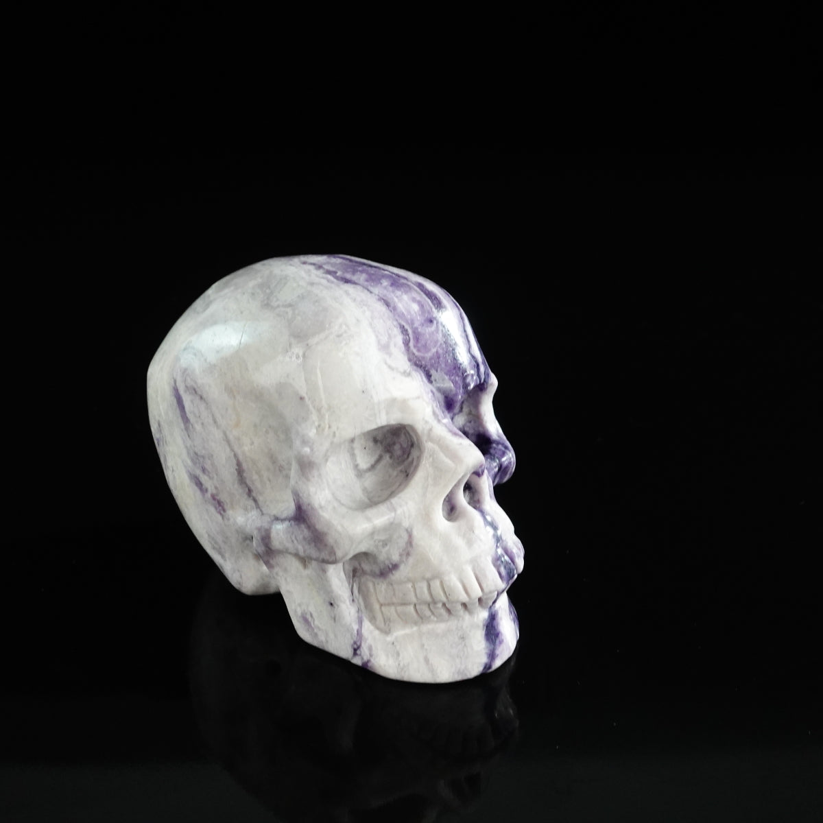 3.0" Purple Malachite Crystal Skull Carving - Unique Piece #PM11