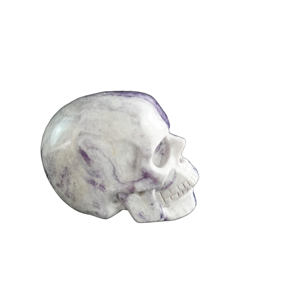 3.0" Purple Malachite Crystal Skull Carving - Unique Piece #PM11