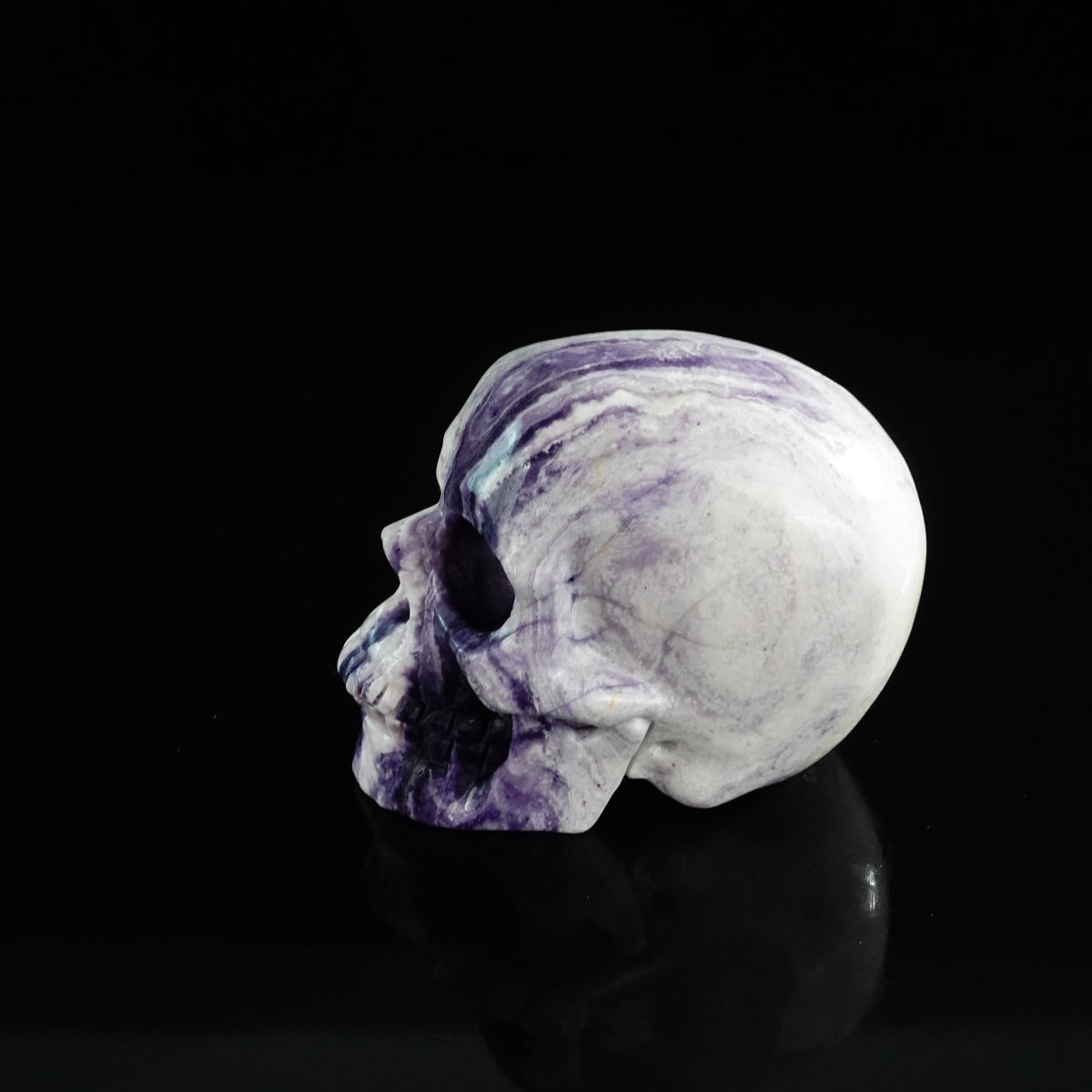 3.0" Purple Malachite Crystal Skull Carving - Unique Piece #PM11