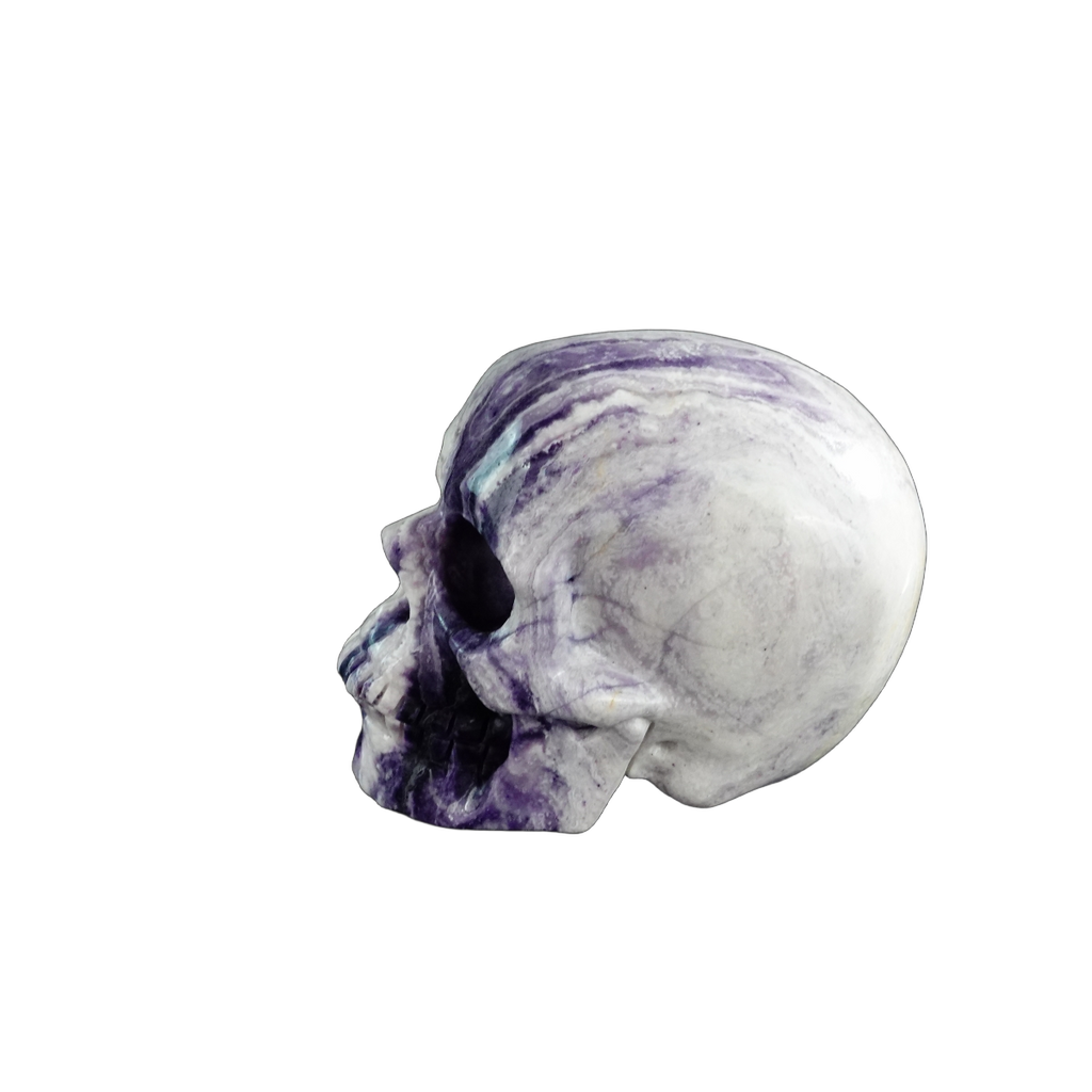 3.0" Purple Malachite Crystal Skull Carving - Unique Piece #PM11