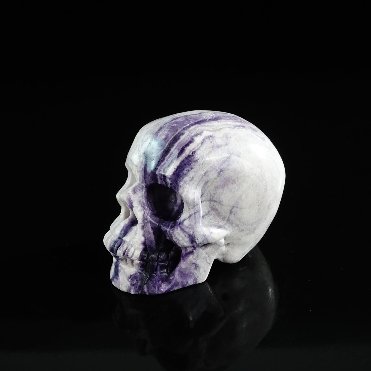 3.0" Purple Malachite Crystal Skull Carving - Unique Piece #PM11
