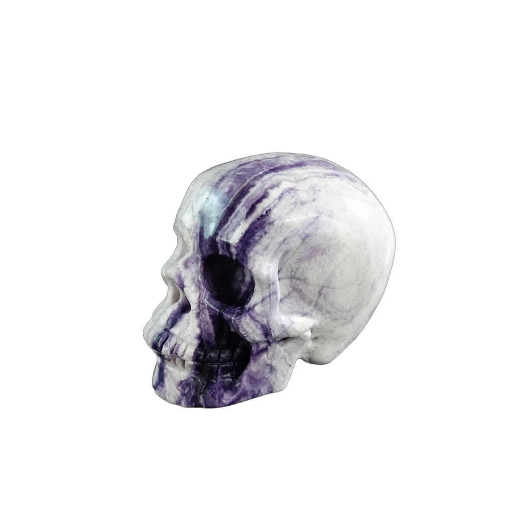3.0" Purple Malachite Crystal Skull Carving - Unique Piece #PM11