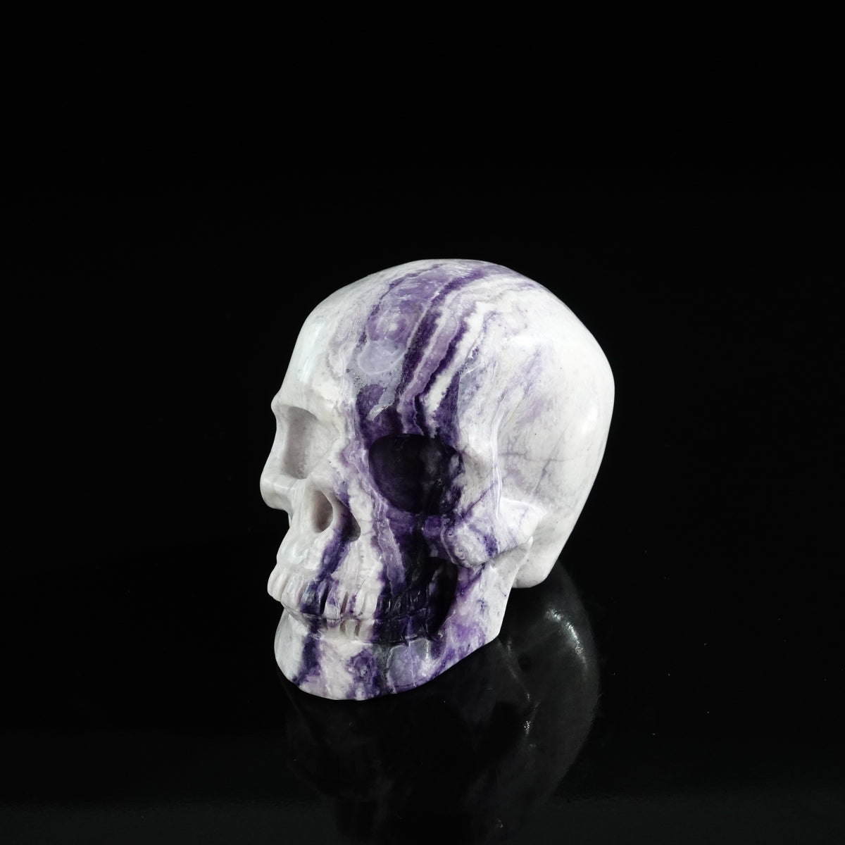 3.0" Purple Malachite Crystal Skull Carving - Unique Piece #PM11