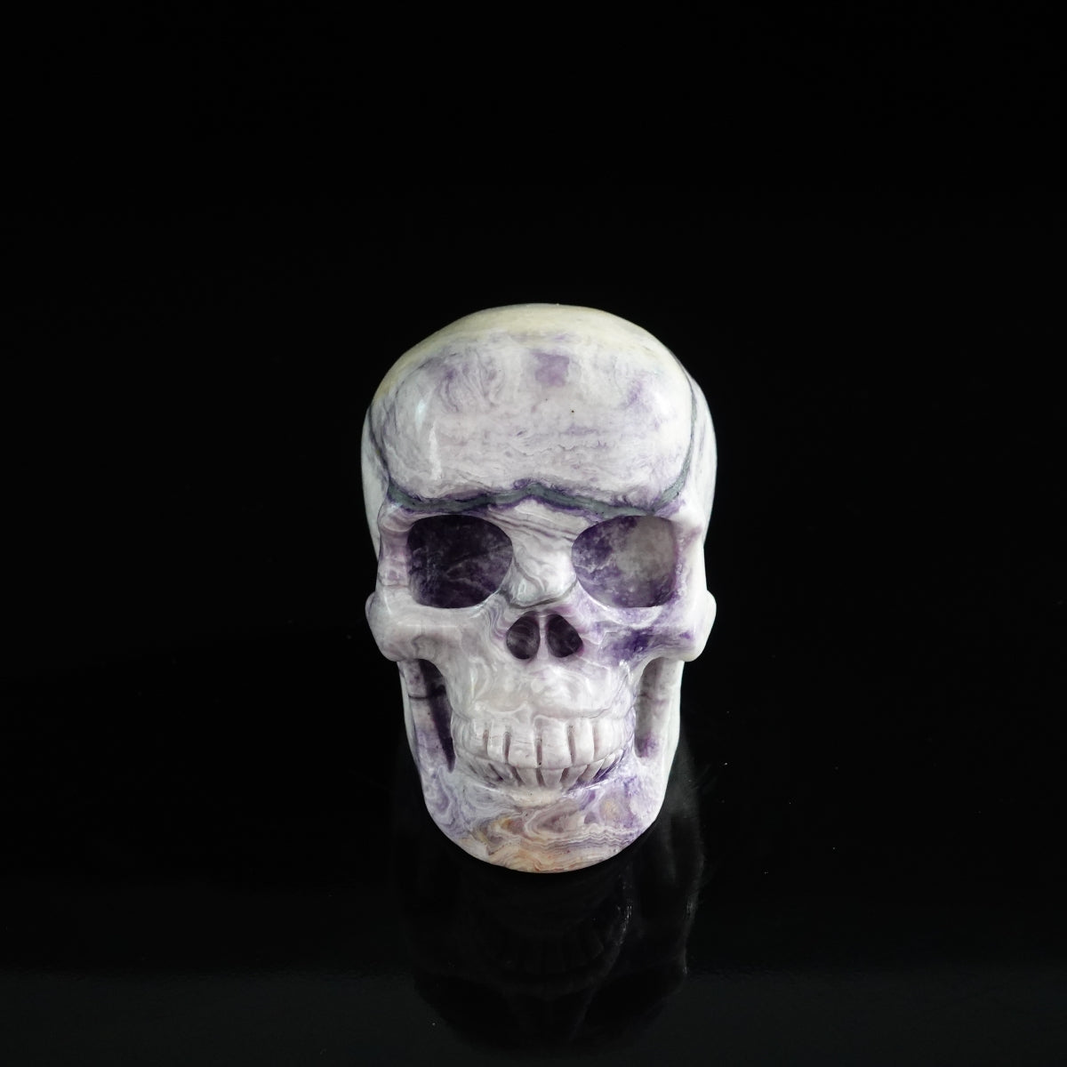 3.0" Purple Malachite Crystal Skull Carving - Unique Piece #PM12