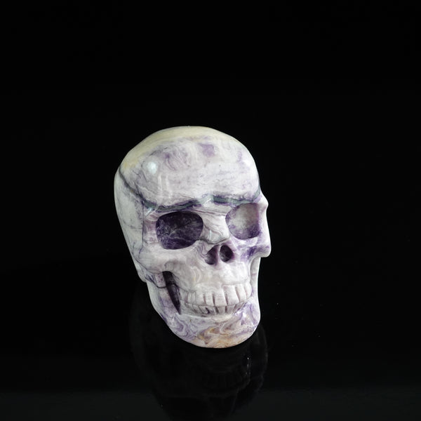 3.0" Purple Malachite Crystal Skull Carving - Unique Piece #PM12 - alternate view