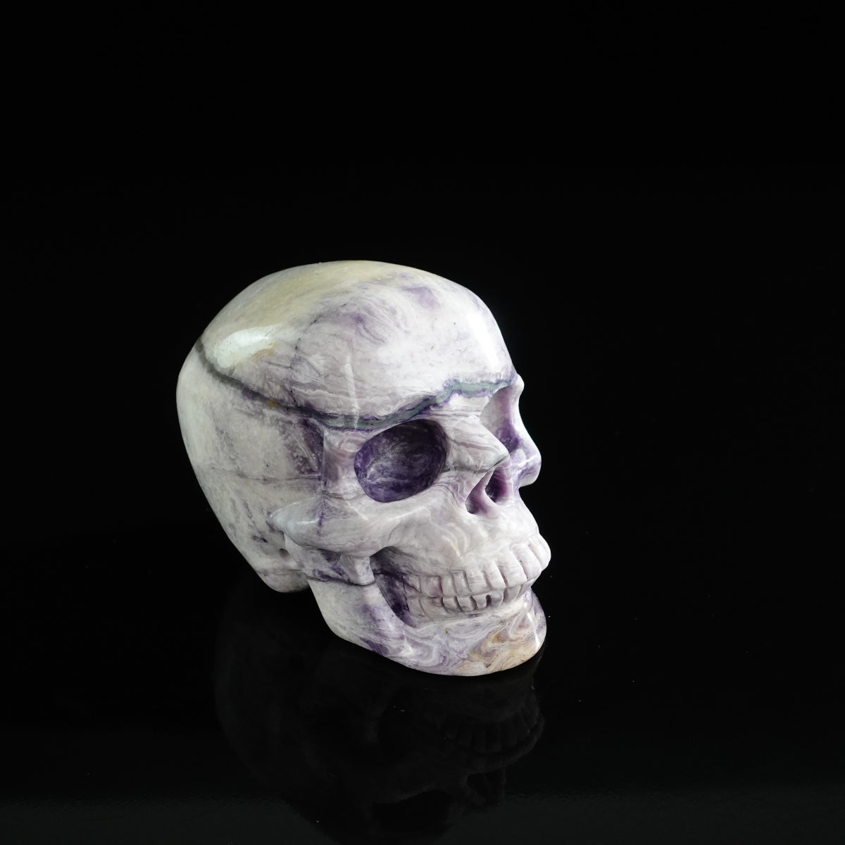 3.0" Purple Malachite Crystal Skull Carving - Unique Piece #PM12