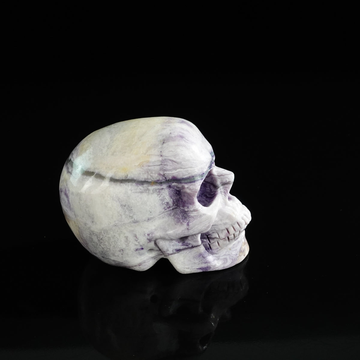 3.0" Purple Malachite Crystal Skull Carving - Unique Piece #PM12