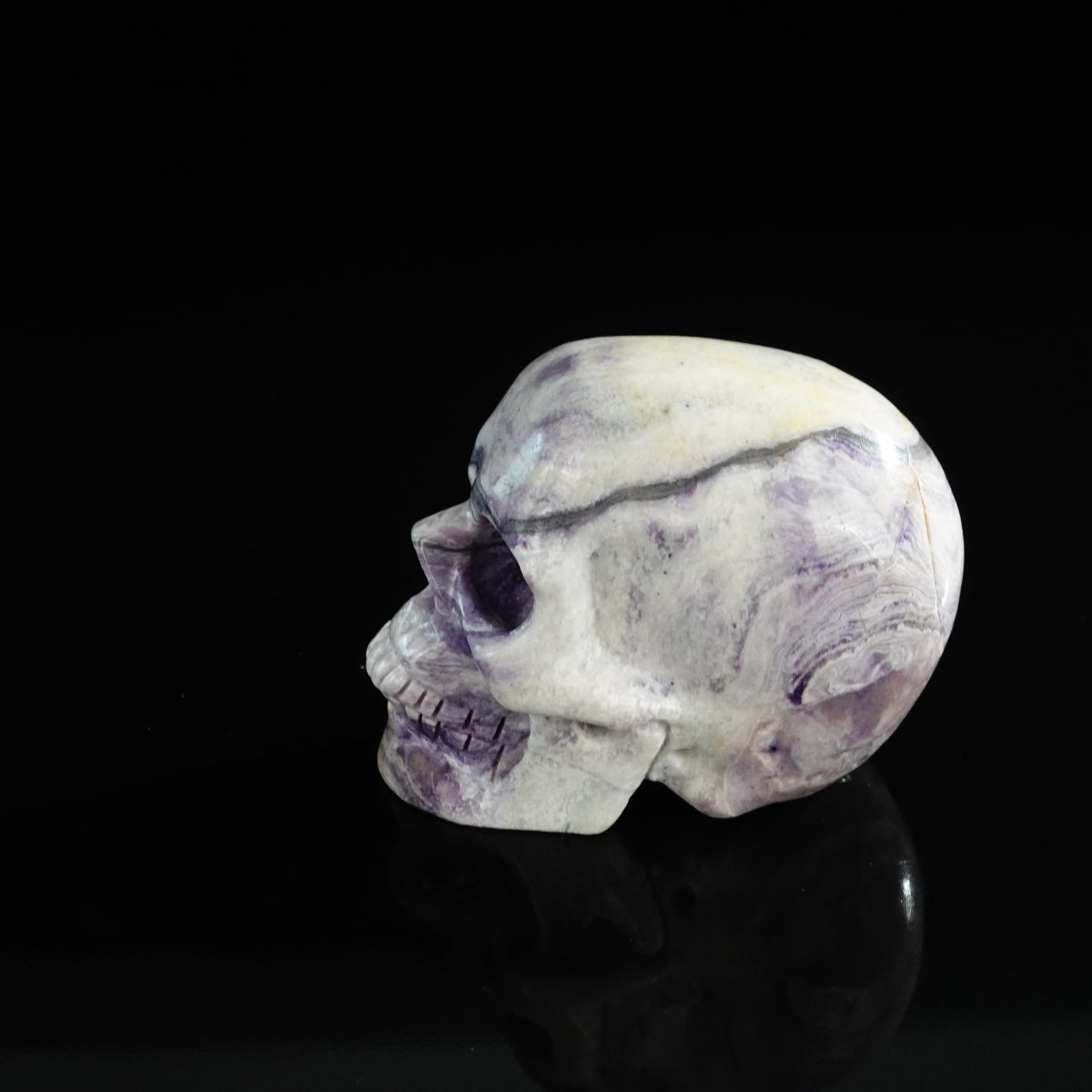 3.0" Purple Malachite Crystal Skull Carving - Unique Piece #PM12