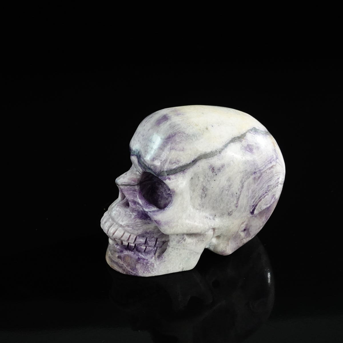 3.0" Purple Malachite Crystal Skull Carving - Unique Piece #PM12