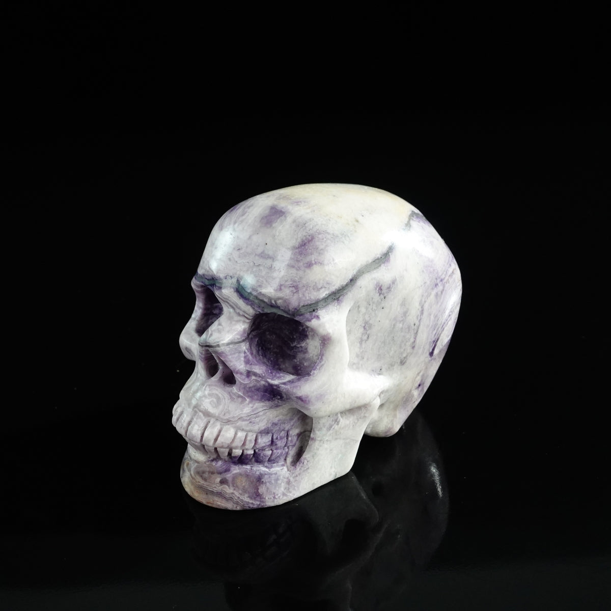 3.0" Purple Malachite Crystal Skull Carving - Unique Piece #PM12