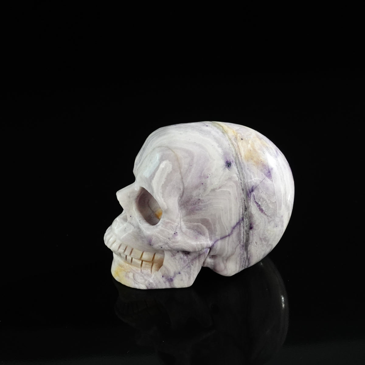 3.0" Purple Malachite Crystal Skull Carving - Unique Piece #PM13