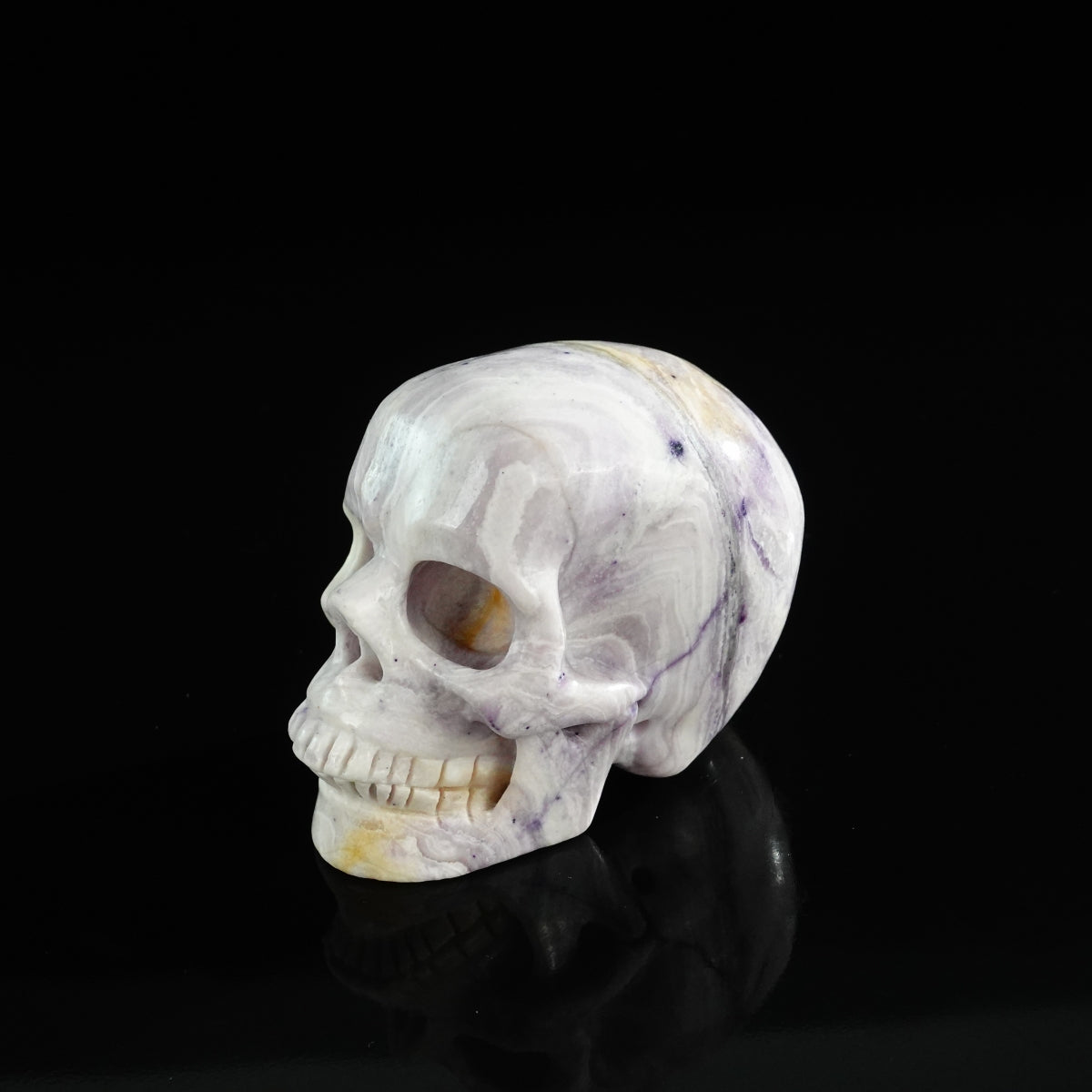 3.0" Purple Malachite Crystal Skull Carving - Unique Piece #PM13