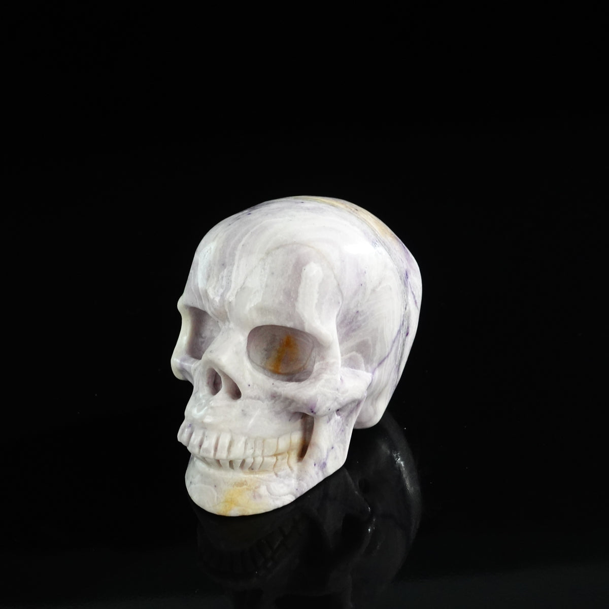 3.0" Purple Malachite Crystal Skull Carving - Unique Piece #PM13
