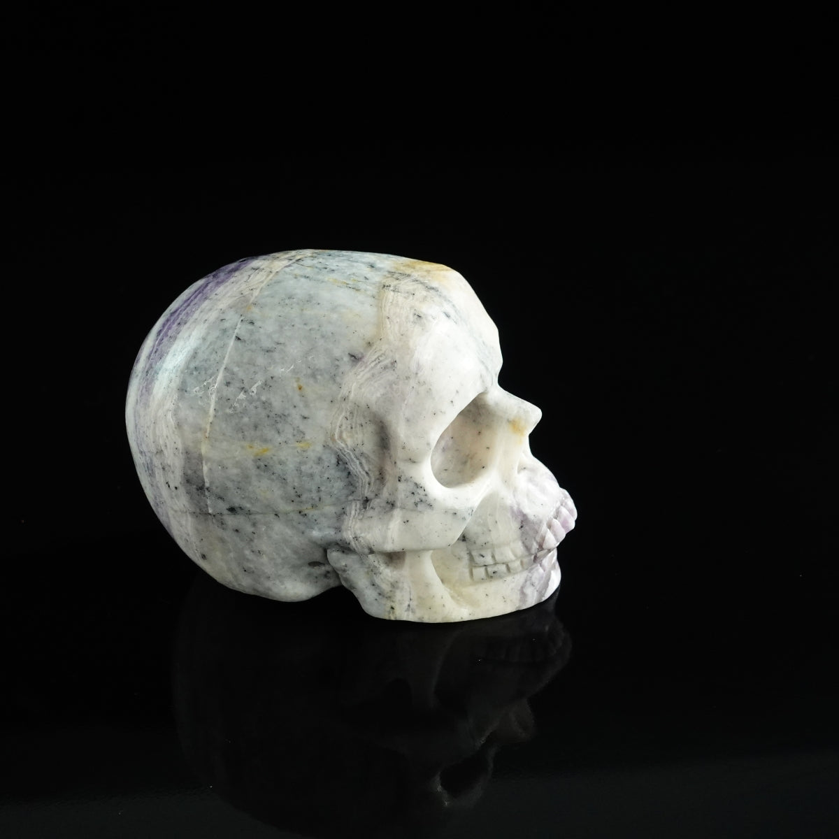 3.0" Purple Malachite Crystal Skull Carving - Unique Piece #PM14