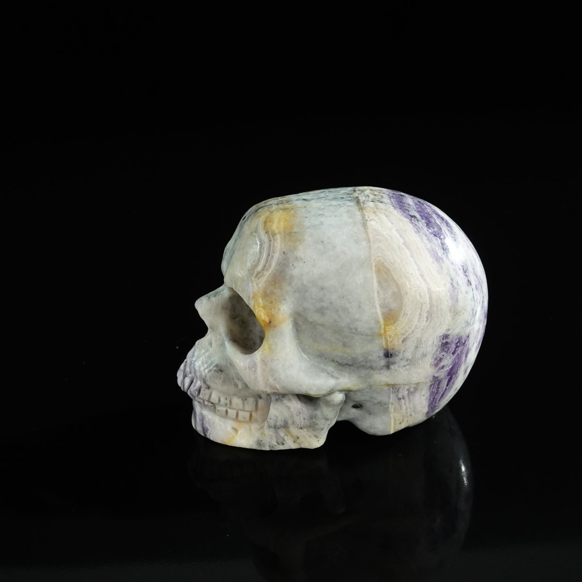 3.0" Purple Malachite Crystal Skull Carving - Unique Piece #PM14