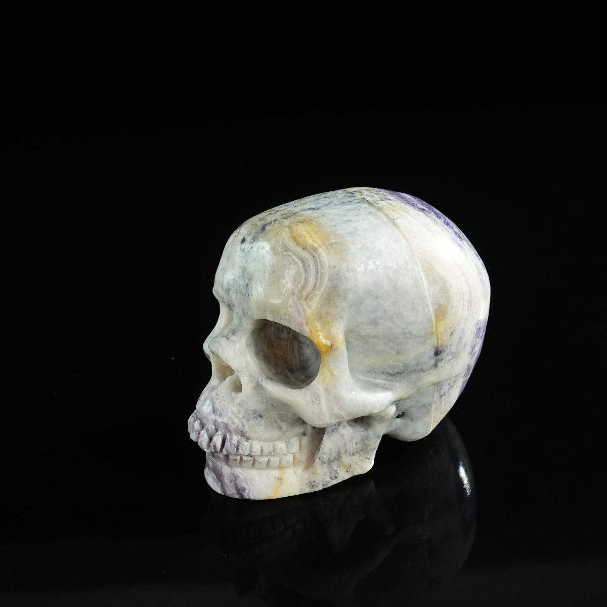 3.0" Purple Malachite Crystal Skull Carving - Unique Piece #PM14