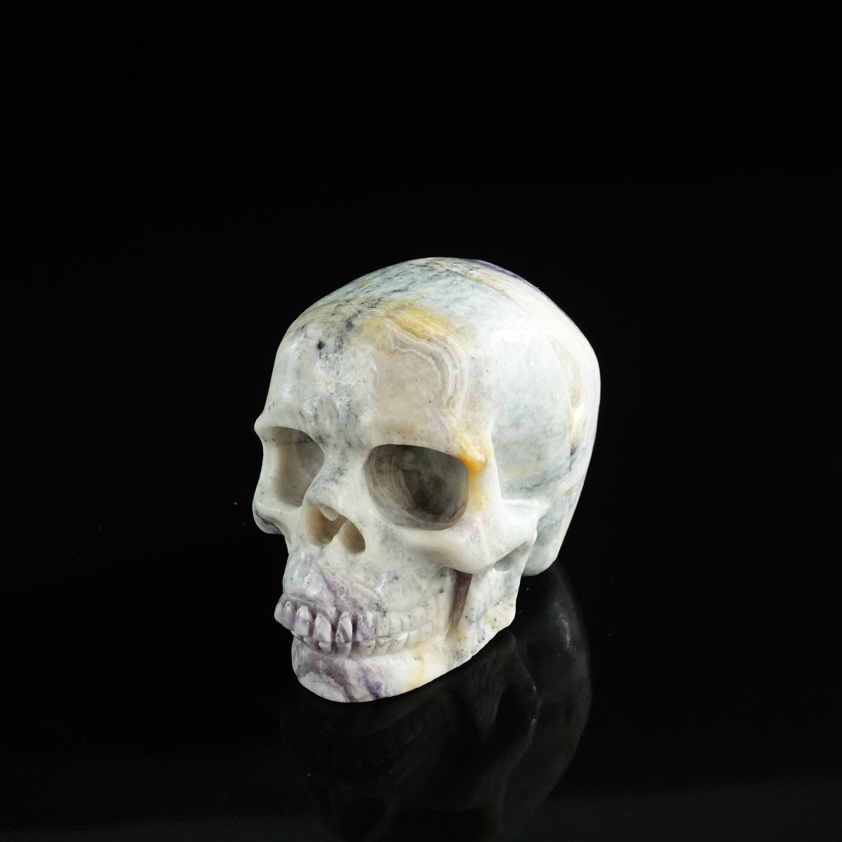 3.0" Purple Malachite Crystal Skull Carving - Unique Piece #PM14