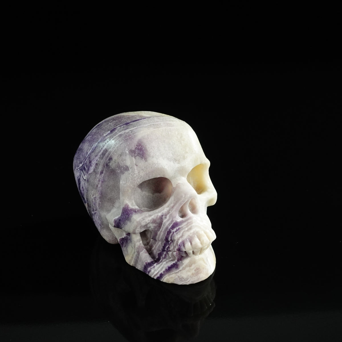 3.0" Purple Malachite Crystal Skull Carving - Unique Piece #PM15